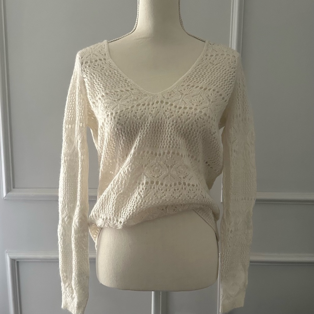 Sezane white Knit Sweater Jumper reversible - Picture 6 of 15